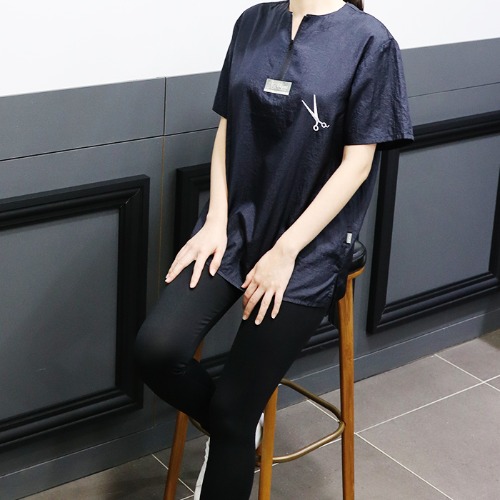 티키마(TIKIMA) 애견미용 유니폼 피가리 남녀공용 블랙