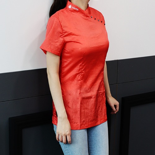 티키마(TIKIMA) 애견미용 유니폼 엘바 여성용 레드