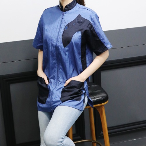 티키마(TIKIMA) 애견미용 유니폼 비코카니 블루 남녀공용